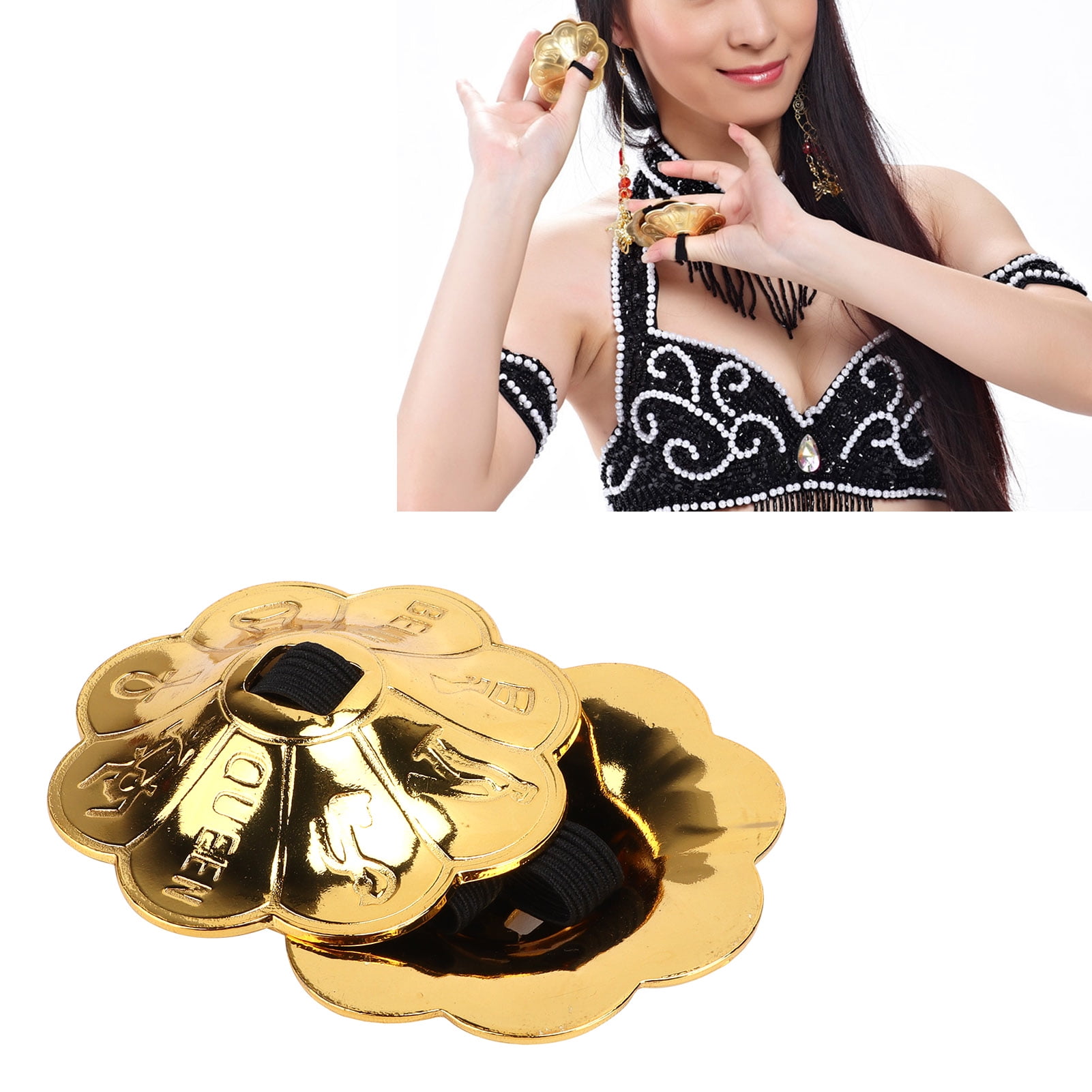 Dioche Brass Finger Cymbal Finger Symbols Instrument Finger Cymbals Durable Easily Hold Comfortable Wear Great Sound Dance