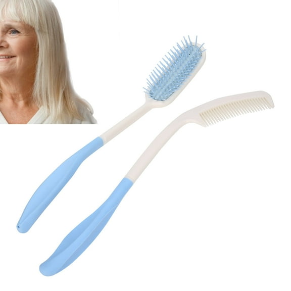 Dioche Elderly Hand- Long Handle Plastic Cushion Hair Brush