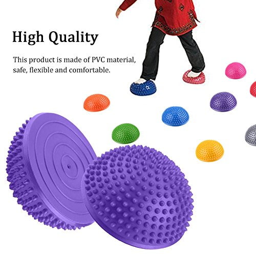 Dioche PVC Inflatable Half Yoga Balls, Massage Point Fitball Exercises Trainer Fitness ()