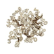 Dioche Wooden Numbers 0-9,100Pcs Wooden Numbers Natural No Burr Safe Convenient Portable Design Wooden Clock Numbers,Natural Wooden Numbers