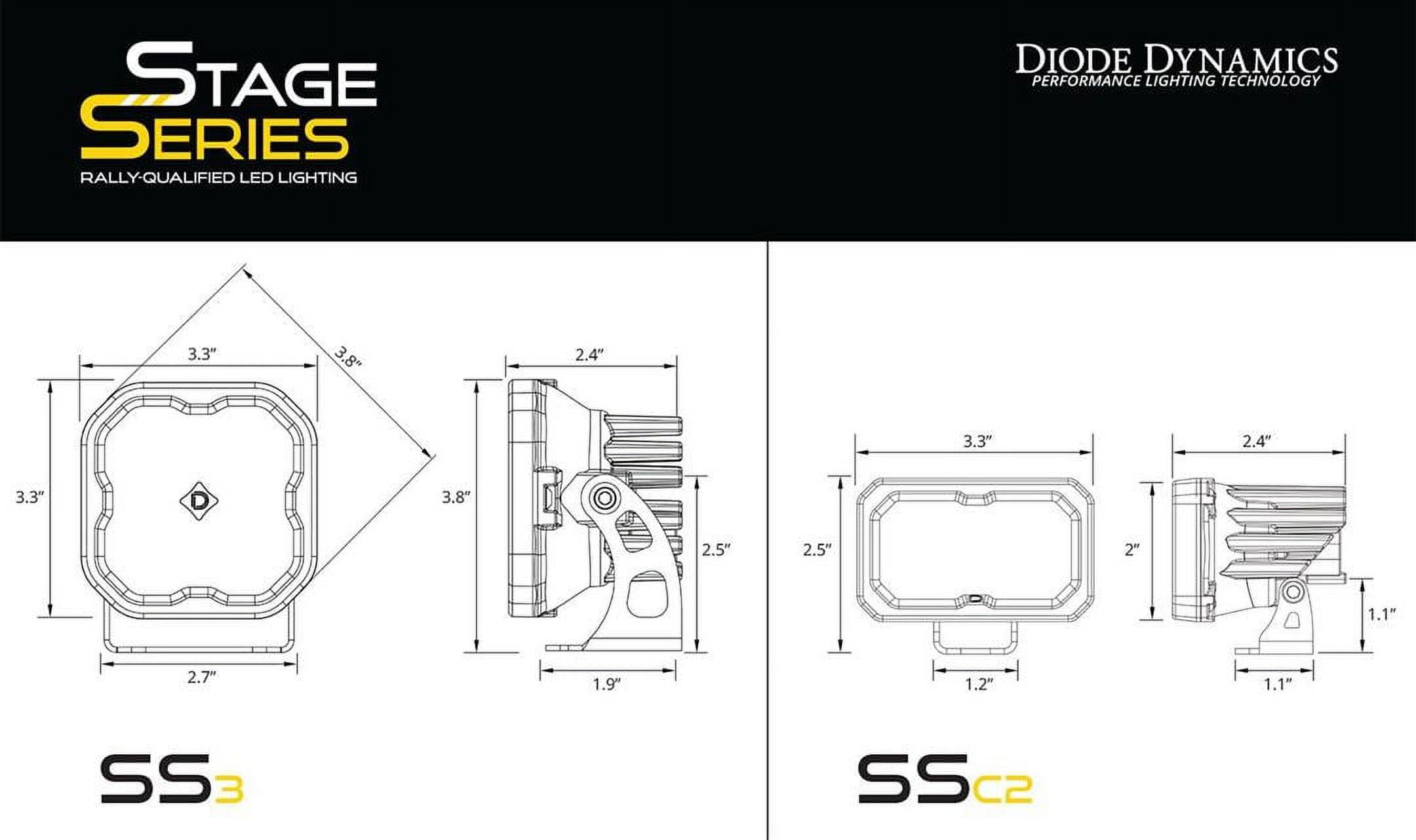 Diode Dynamic DD6574 2 in. Stage Series LED Ditch Light Kit Fits 2015-2020 Ford F-150
