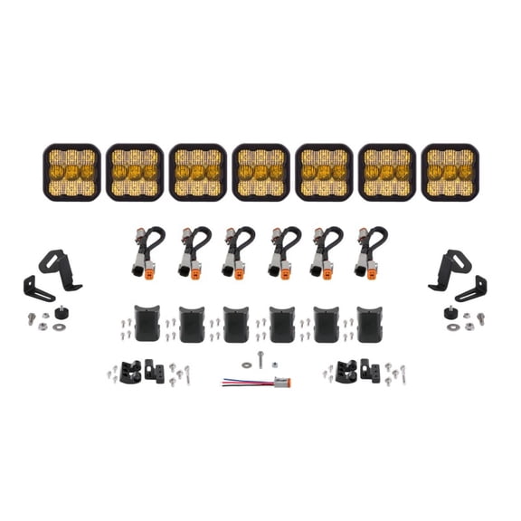 Diode Dynamics SS5 Sport Universal CrossLink 7-Pod Lightbar - Yellow Combo