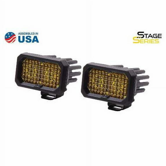 Diode Dynamics Stage Series 2 In LED Pod Sport - Yellow Flood Standard ABL (Pair)