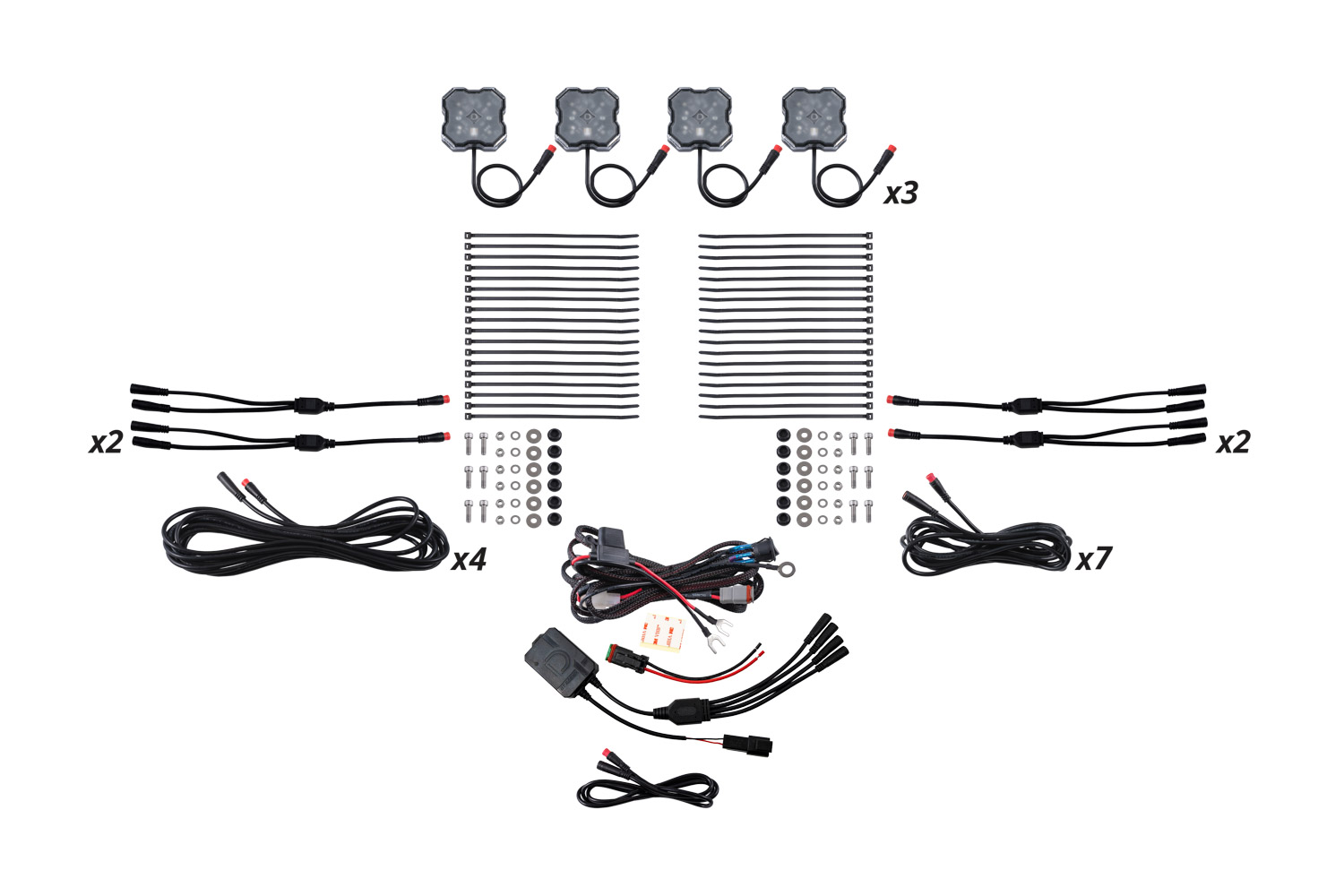 Diode Dynamics Stage Series RGBW LED Rock Light Kit (12-Pack), RGBW without Magnet Mounts