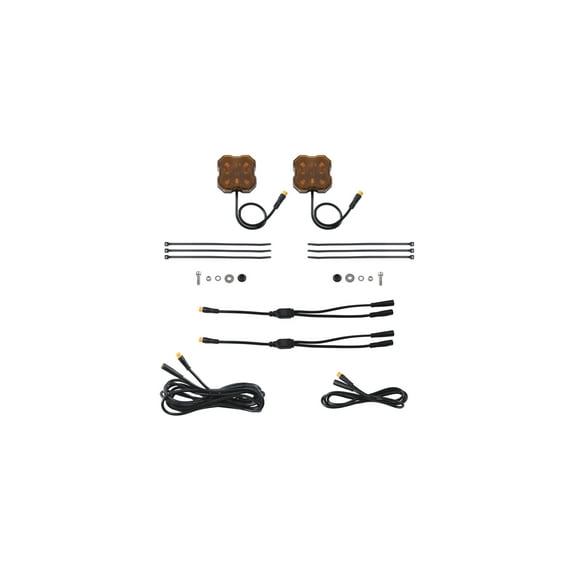 Diode Dynamics Stage Series Single Color LED Rock Light (2-Pack), Amber