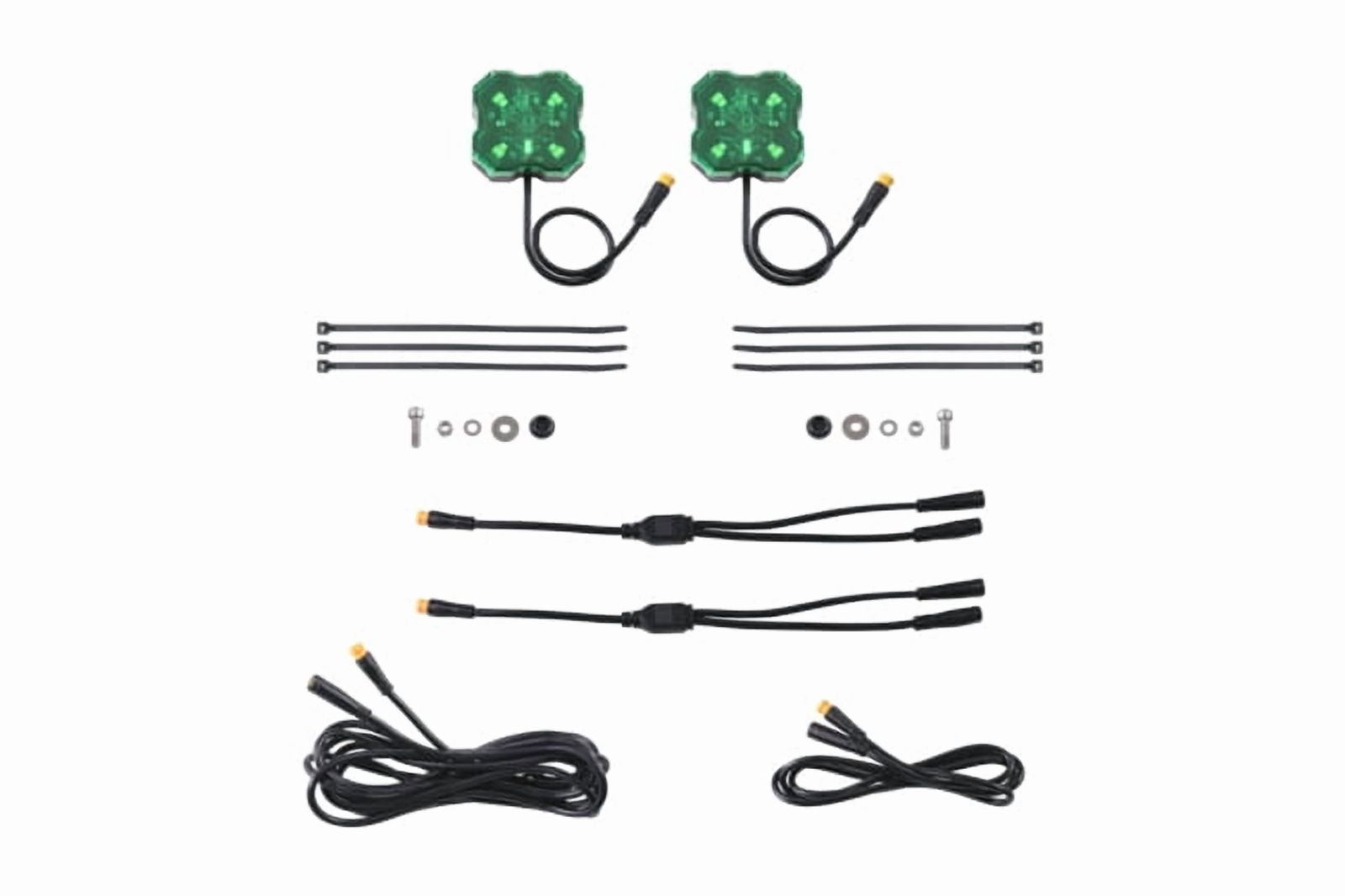 Diode Dynamics Stage Series Single Color LED Rock Light - Green M8 (2-pack)