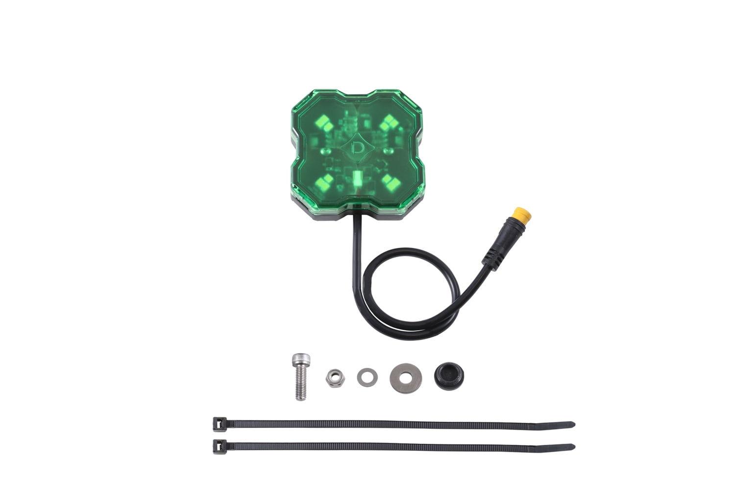 Diode Dynamics Stage Series LED Rock Light (one), Green w/ M8 Connector