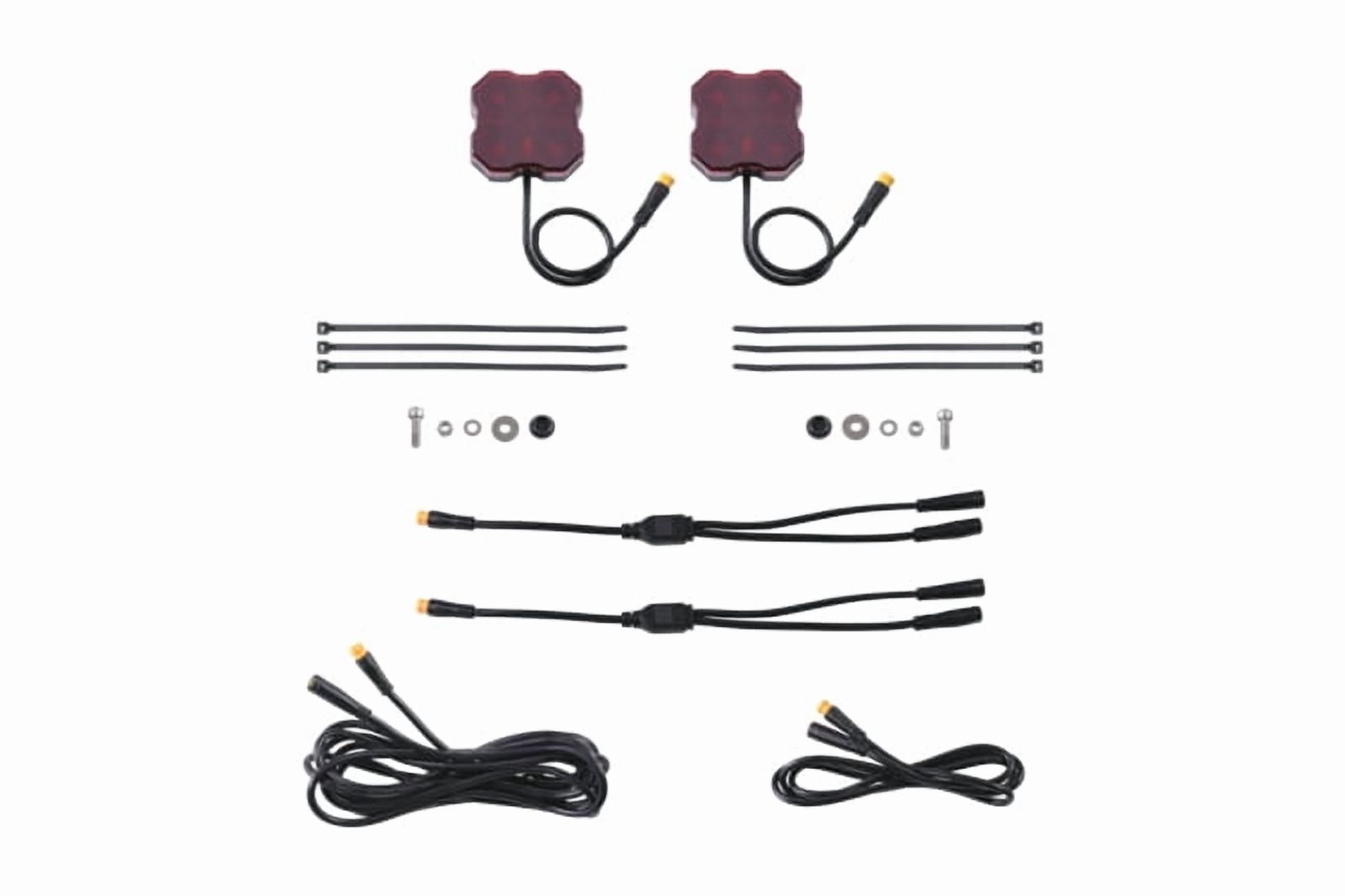 Diode Dynamics Stage Series Single Color LED Rock Light - Red M8 (2-pack)