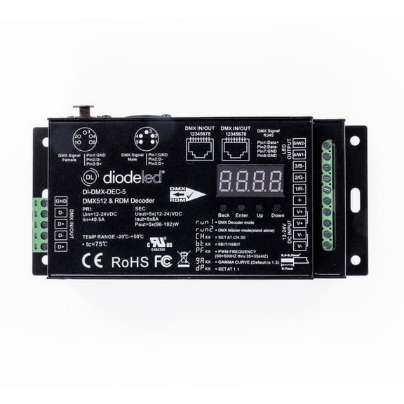 Diode LED DI-DMX-DEC-5 DMX512 5-Channel Decoder with RDM