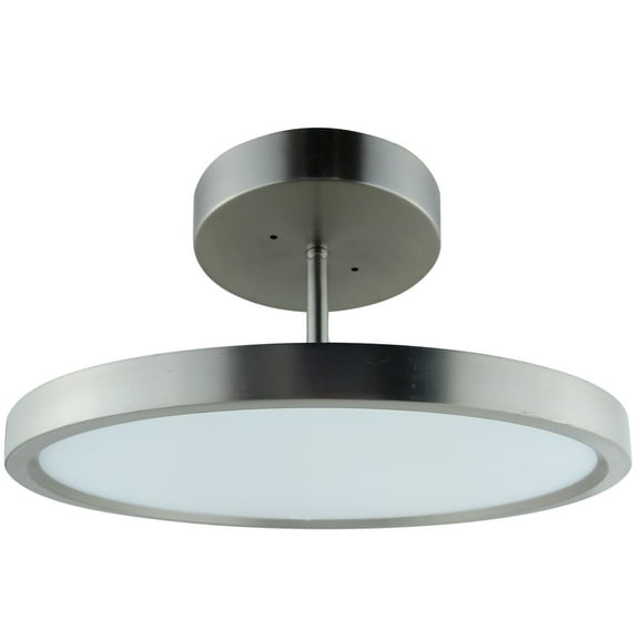 Diodesy 15" LED Semi Flush Mount Ceiling Fixture, 3000K/4000K/5000K Adjustable, Pendant Ceiling Lights Brushed Nickel Finish for Bathroom, Hallway, Living Room and Bedroom, 2500LM, Dimmable