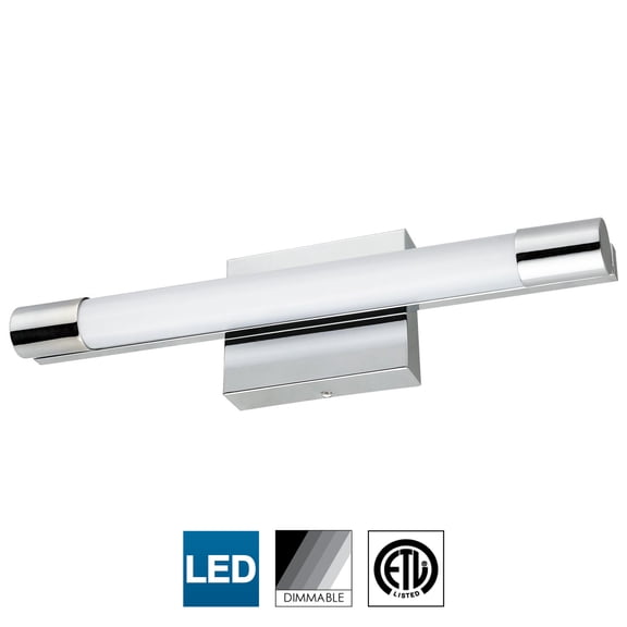 Diodesy 18-Inch LED Bathroom Vanity Light Fixture, Vertical or Horizontal Bath Bar Fixture, 20-Watt, 3000K Warm White, 1100 Lumens, for Bathroom, Home, and Commercial Use, Chrome Finish, Dimmable