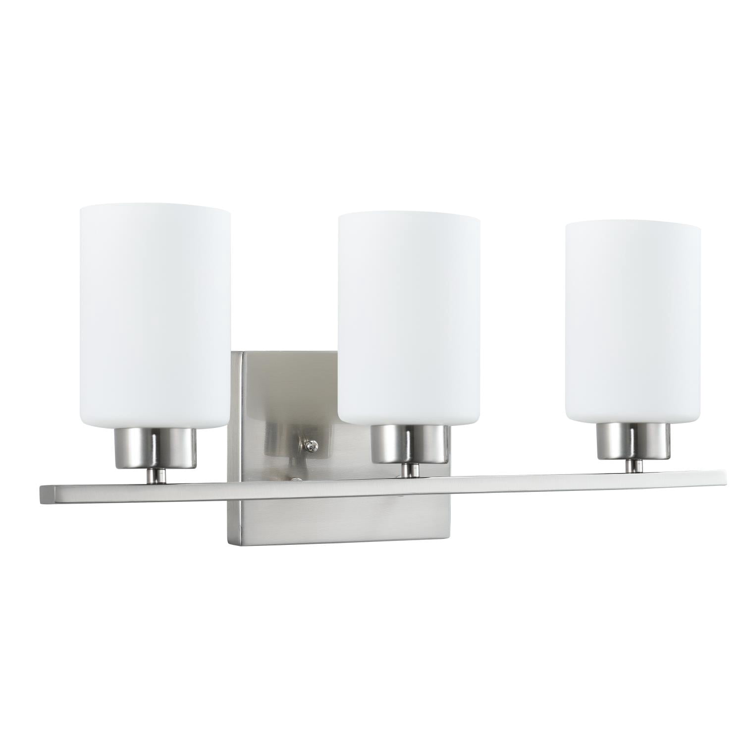 Diodesy 3-Light Bathroom Light Fixtures, Brushed Nickel Vanity Light, Wall Lights with Frosted Shade, Bathroom Wall Lamp for Mirror Kitchen Bedroom Hallway Living Room Hallway Cabinet