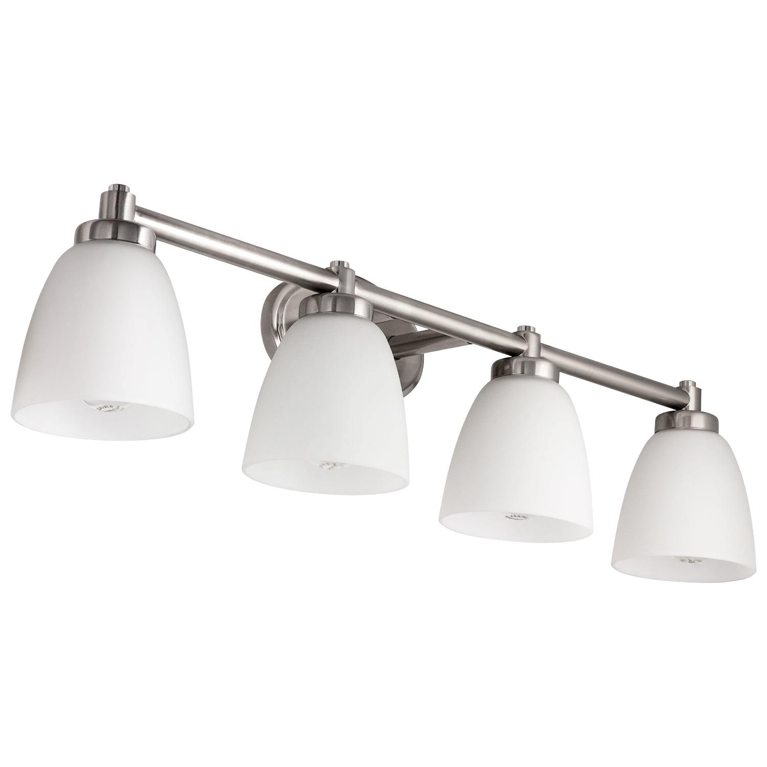 Diodesy Bathroom Vanity Light Bar Interior Bathroom Lighting Fixtures with Modern Glass Shade Bathroom Lights Over Mirror Brushed Nickel, 4 Lights, E26 Base Socket 100W LED, (Bulbs not Included)