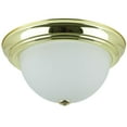 thumbnail image 1 of Diodesy- DBS13/FR Flush Mount Ceiling Light Fixture, Polished Brass Finish, 2-Light Decorative Dome Ceiling Fixture, E26 Medium Base, 13? Round Frosted Glass for Kitchen, Living Room, 60 Watts, UL, 1 of 1