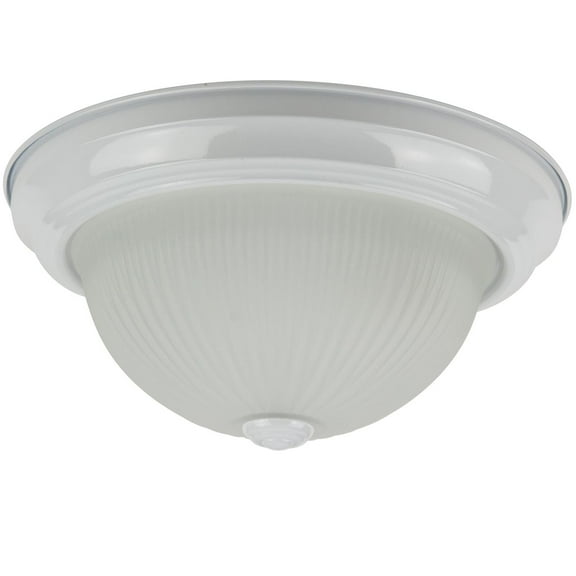 Diodesy- DWS11 Flush Mount Ceiling Light, Smooth White Finish, 2-Light Decorative Dome Ceiling Fixture, E26 Medium Base, 11? Round Frosted Ribbed Glass for Hallways, Living Room, 60 Watts A19 Bulb, UL