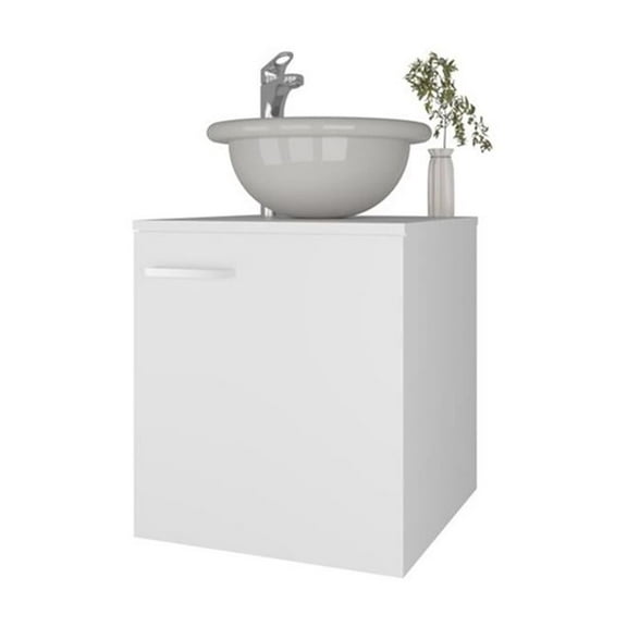 FM FURNITURE Pirtleville  Bathroom Vanity with Integrated Sink and Faucet White