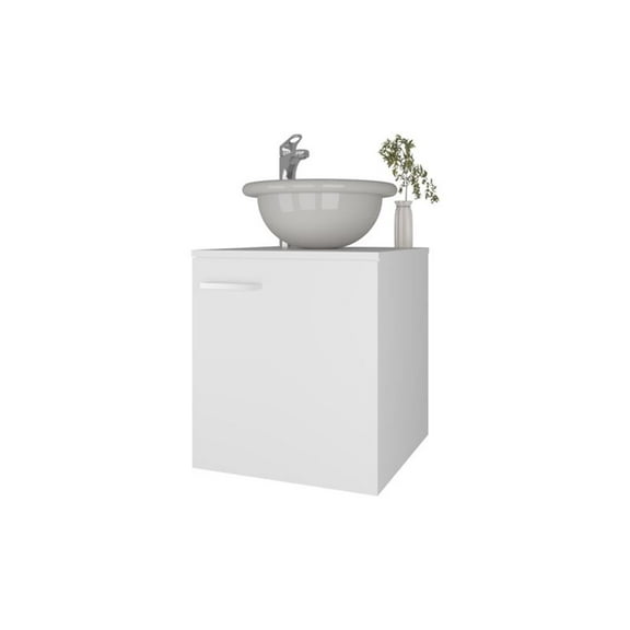 FM FURNITURE Pirtleville  Bathroom Vanity with Integrated Sink and Faucet White