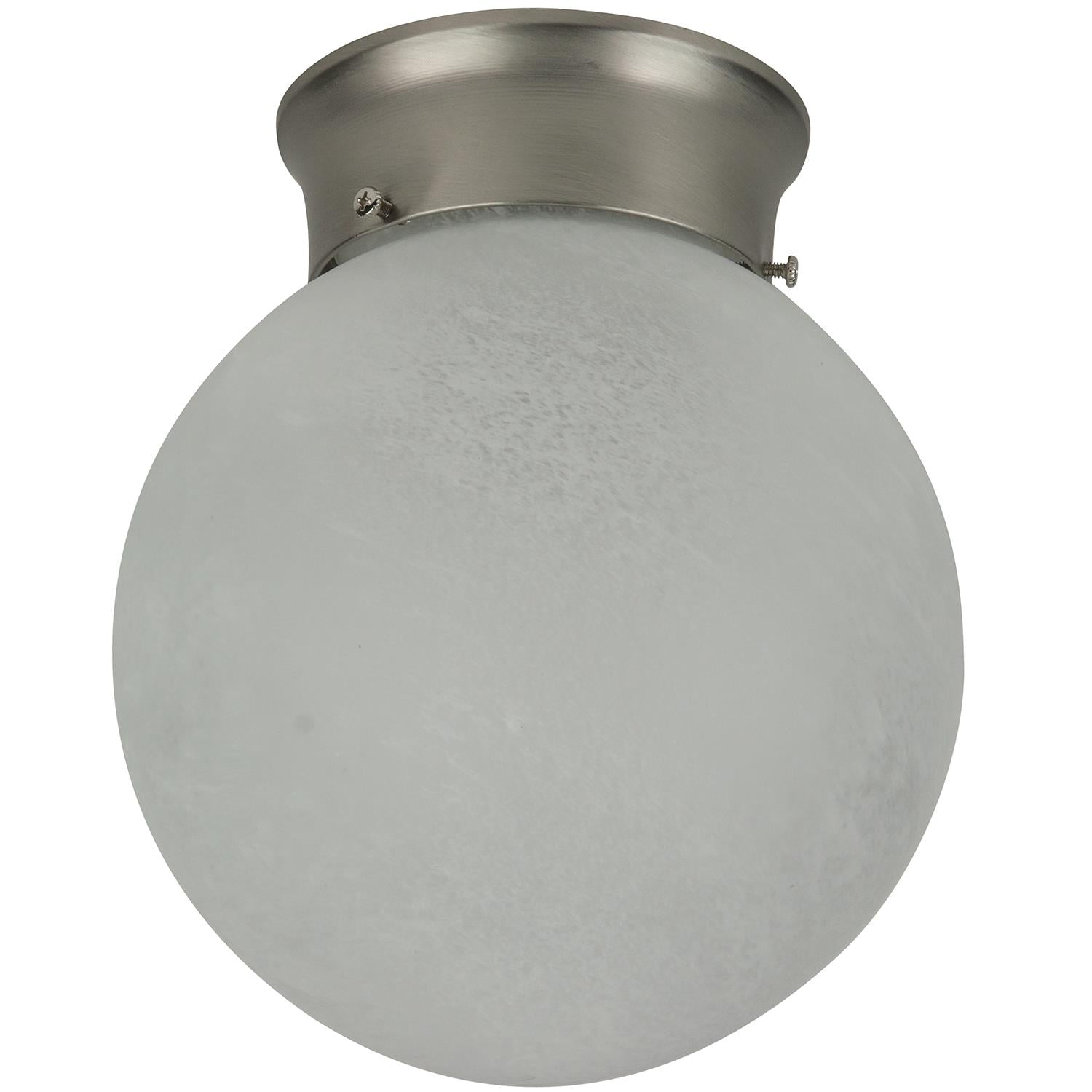 8-Inch Brushed Nickel Frosted Glass Globe Ceiling Light