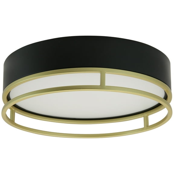 Diodesy LED Ceiling Light Fixture Interior, Overhead Flush Mount Ceiling Light Black and Gold, Kitchen Light Fixtures 13 inch 20W, Close to Ceiling Light Fixture for Bathroom, Living Room, Hallway