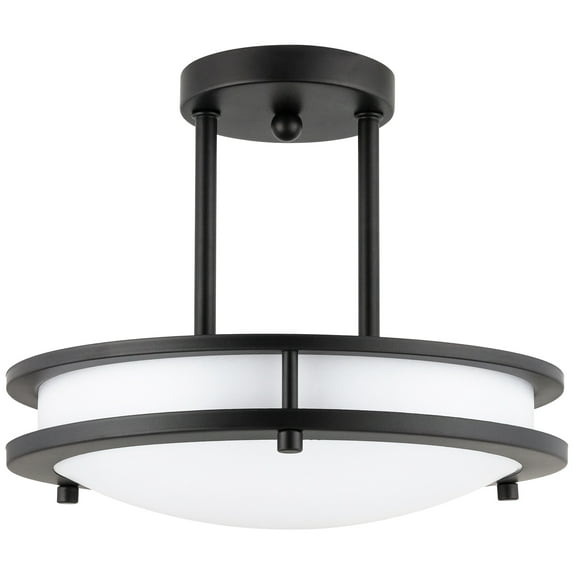 Diodesy- LFX/DCO12/P/ORB/15W/SCT LED Semi Flush Mount Ceiling Light, 15W, 3000K/4000K/5000K Color Selectable, 12 Inch Oil-Rubbed Bronze, Dual Band Pendant Round Panel for Bedroom/Kitchen/Hallway, 120V