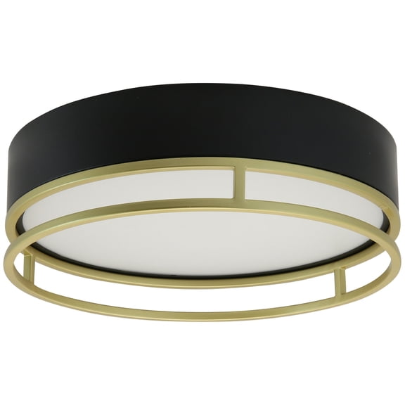 Diodesy- LFX/DDR/13?/20W/SCT/BK/GD 13 Inch LED Flush Mount Ceiling Light, 3000K/4000K/5000K Color Selectable, 20W (100W Equiv.), Black & Gold Steel, Double Round Dimmable for Bedroom/Kitchen/Hallway