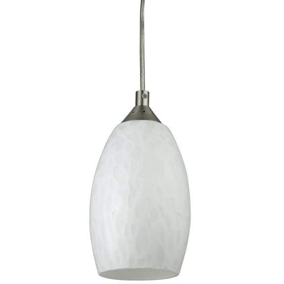 Diodesy- LFX/DSG/PD/9W/3SCT/JUN Pendant Light Fixtures, Juneau Glass Hanging Light, Brushed Nickel, Dimmable Color Selectable 3000K/4000K/5000K, for Kitchen Island, Dining/Bathroom Bar, ETL Listed