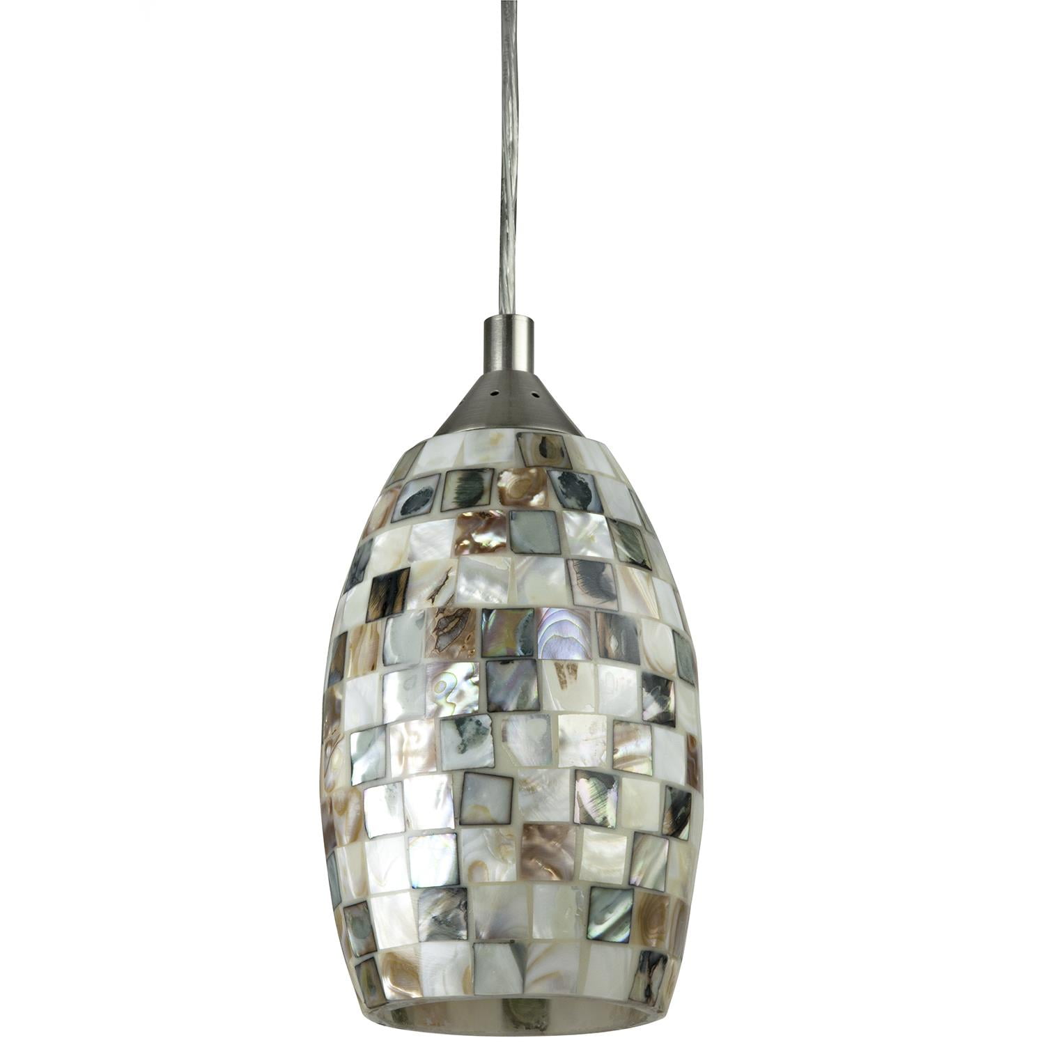 Diodesy- LFX/DSG/PD/D/9W/VEN Pendant Light Fixtures, Venice Glass Hanging Light, Brushed Nickel, 9W (60Watt Equiv.), Dimmable, Soft White 3000K, For Kitchen Island/Dining Room/Bathroom Bar, ETL Listed