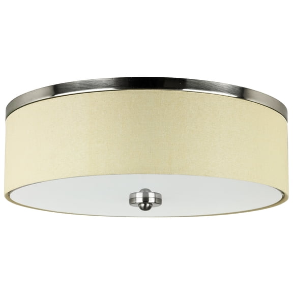 Diodesy- LFX/FD/13?/20W/3SCT/BN Semi Flush Mount Drum Ceiling Light, 13? Close to Ceiling Light with Fabric Linen Shade for Bedroom, Living Room, Kitchen, 3000K/4000K/5000K 3CCT, 20W (60W Equivalent)