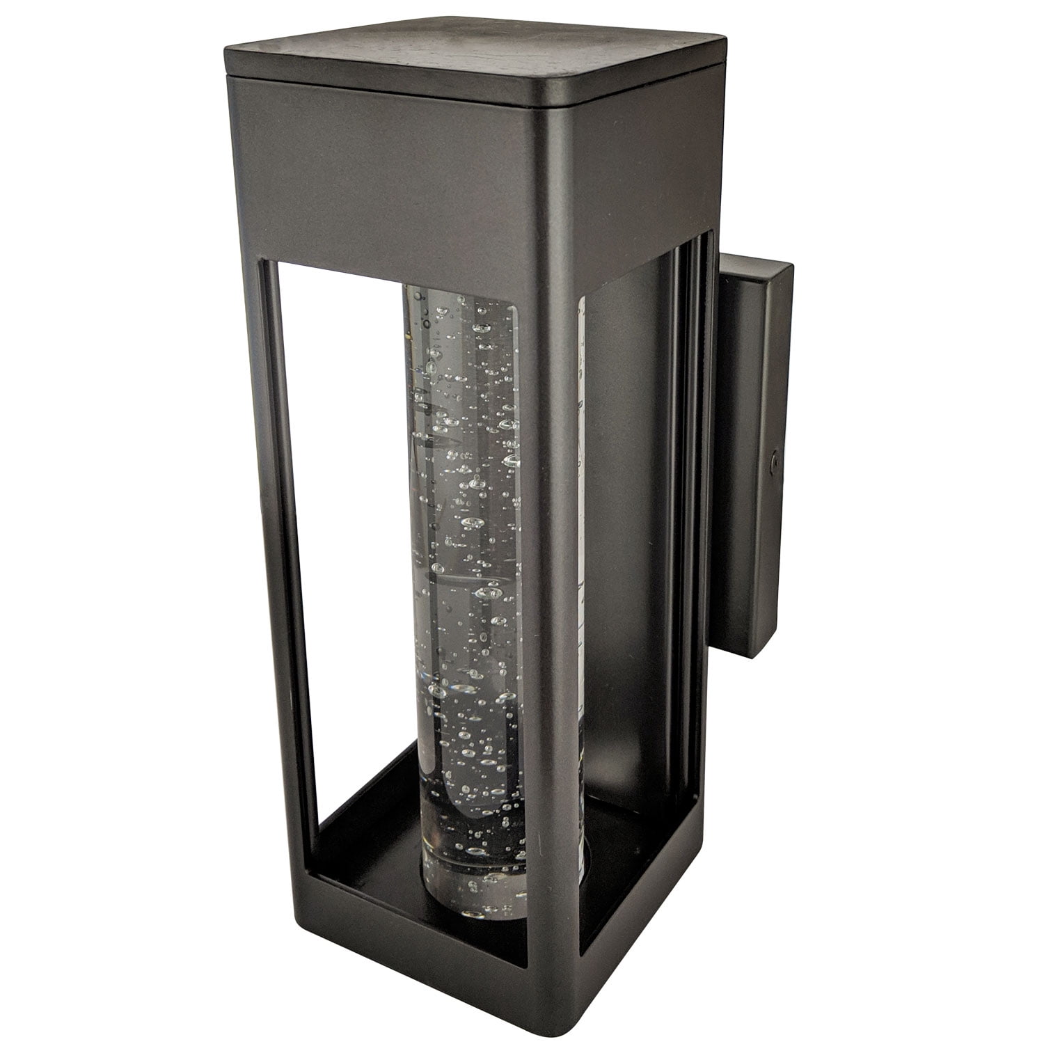 Diodesy- LFX/TERR/WS/4?/12W/3SCT/ORB/SEEDY Seeded Bubble Crystal Cage Glass Wall Sconce, Cylinder Raindrop Panel, 12W, Color Selectable 3000K/4000K/5000K, Oil Rubbed Bronze, for Patio/Porch/Balcony
