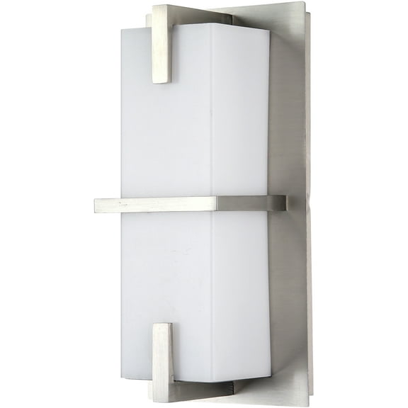 Diodesy- LFX/WS/12W/SCT/BN 10 Inch LED Wall Lamp Sconce, 12W (75 Watts Equivalent), 3000K/4000K/5000K Color Adjustable, Wall Mount Light Fixture for Living Room, Bedroom, Hallway, Brushed Nickel, ETL