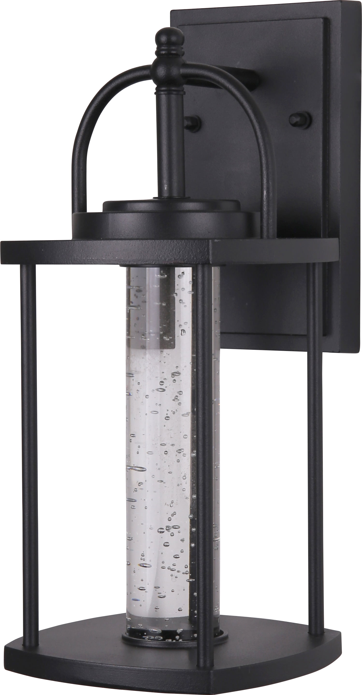 Diodesy- LFX/WS/CL/10W/CRI90/3SCT/BK LED Outdoor Porch Seedy Wall Light, Black Exterior Lantern Fixture, 10W, Color Selectable 3000K/4000K/5000K, 480LM, Coach Light Outdoor with White Glass