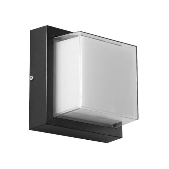Diodesy- LFX/WS/SQ/12W/SCT/BK Square LED Light Fixture, 3000K/4000K/5000K Color Selectable, 12W (60W Equivalent), Black Finish, Modern Outdoor Flush Mount for Garage/Building Entrances/Carport, ETL
