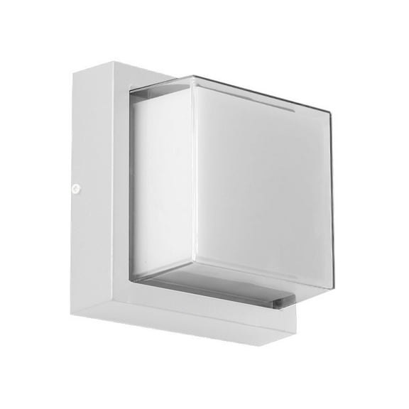 Diodesy- LFX/WS/SQ/12W/SCT/WH Square LED Light Fixture, 3000K/4000K/5000K Color Selectable, 12W (60W Equivalent), White Finish, Modern Outdoor Flush Mount for Garage/Building Entrances/Carport, ETL