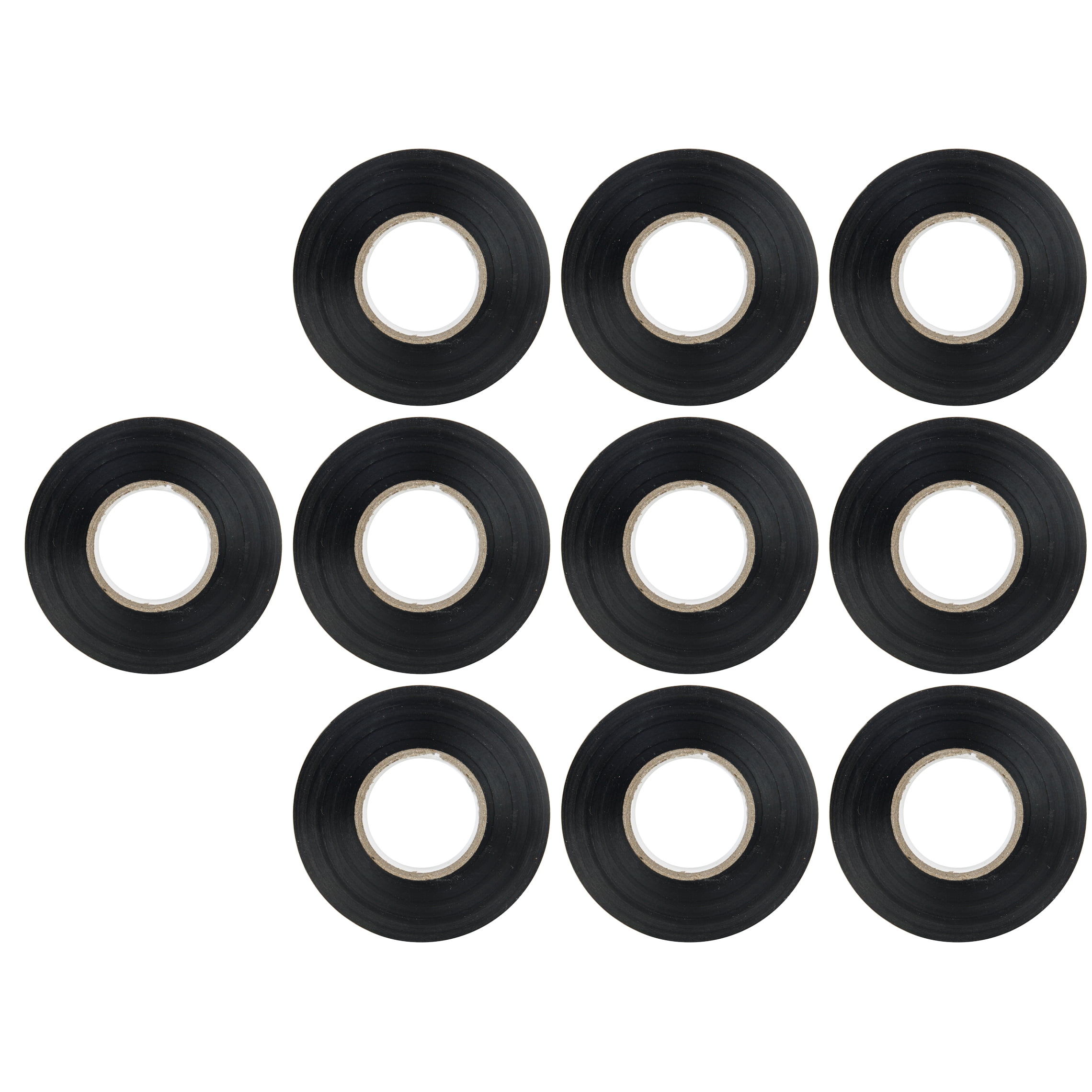 Diodesy- Pack of 10 60-feet Roll Black Electrical Tape, Basic Vinyl PVC Tape, Professional Grade, Multipurpose Insulating High Temperature Wire Wrapping, Flame Retardant, Weatherproof, UL Listed