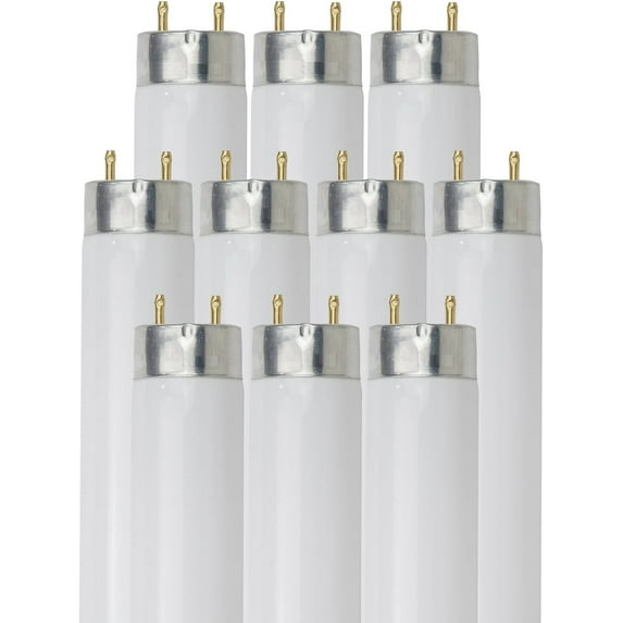 Diodesy- Pack of 10 F25T8/SP841 T8 Fluorescent Tube Light Bulb, Straight Linear Fluorescent Lamp, 25 Watt, 4100K Cool White, 2300 Lumen, High Performance G13 Medium Bi-Pin Base