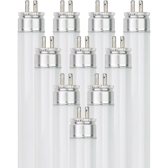 Diodesy- Pack of 10 F8T5/WW T5 Linear Fluorescent Light Bulb, Under Cabinet Light Bulbs, Warm White 2700K, 8W, Fluorescent Lamp, G5 Mini Bi Pin Base, ROHS Compliant, High Performance Straight Tube
