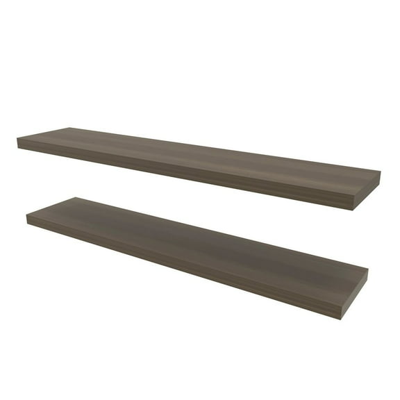 Fm Furniture Greer Floating Shelf in Melamine x2,Smokey Oak