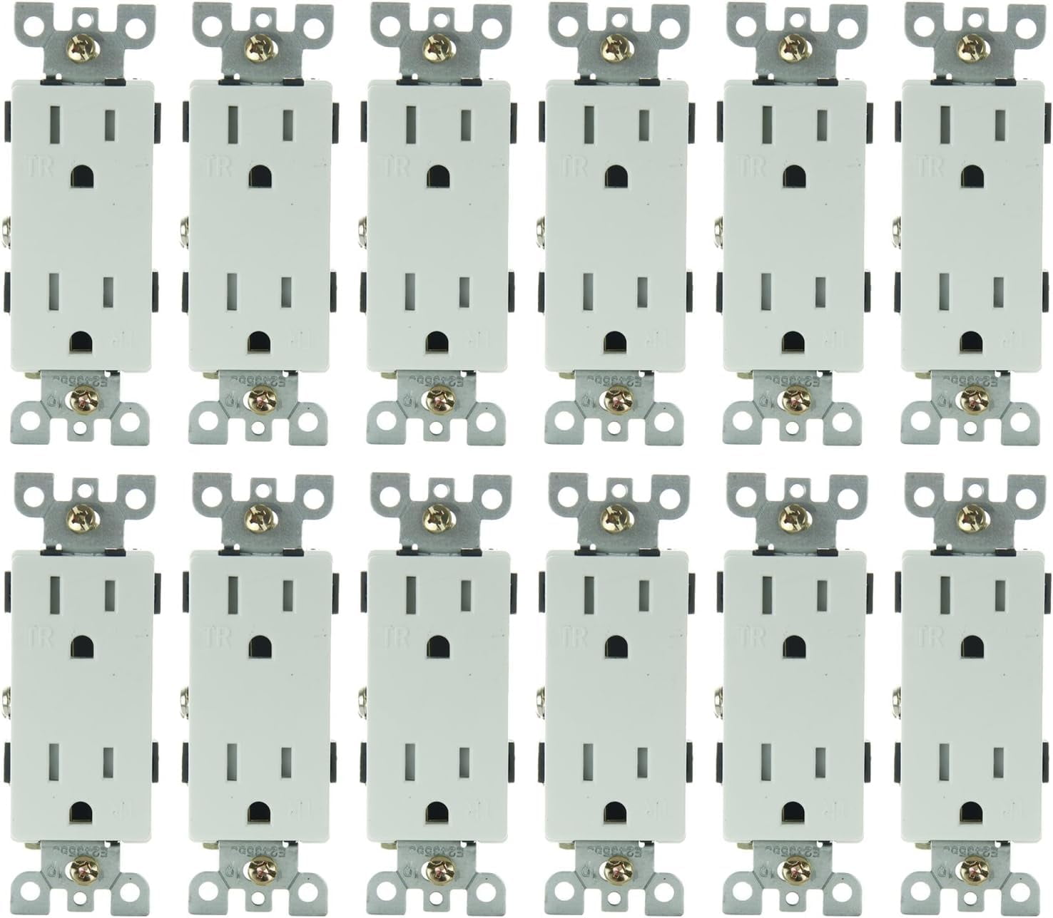 White Tamper Resistant Duplex Receptacle Outlet with Wall Plate