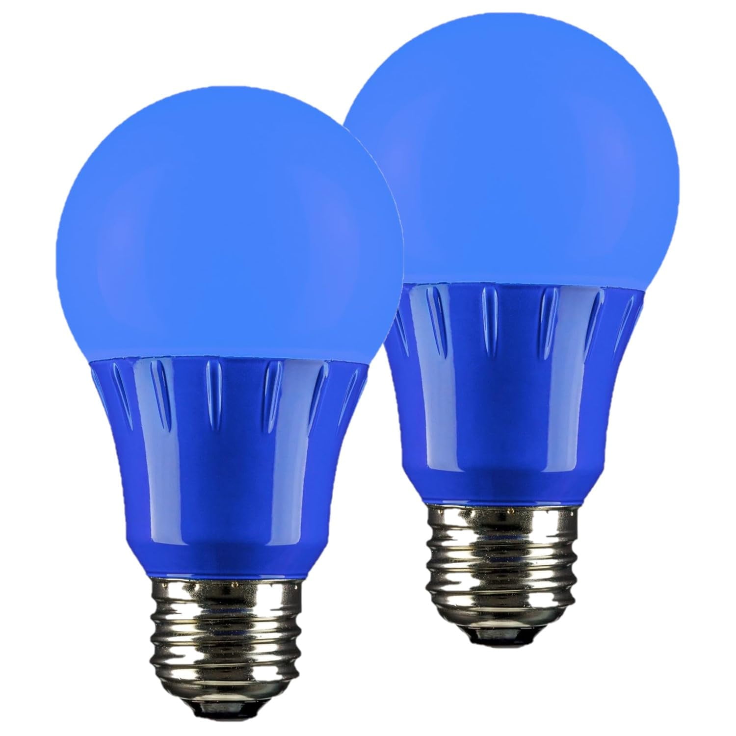 Diodesy- Pack of 2 A19/3W/B/LED LED Blue Light Bulb, Colored Light Bulb for Porch, Party Decoration, Holiday and Home Lighting, Christmas Halloween Decorative, 3W, Medium Base E26, UL Listed
