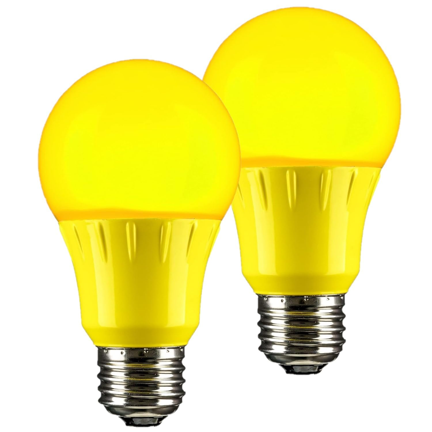 Diodesy- Pack of 2 A19/3W/Y/LED Yellow LED Bug Light Bulbs, A19 Colored Light Bulb for Bug Light, Porch, Bedroom, Holiday Party Decoration, 3W (25w Equivalent), E26 Medium Base, Non-Dimmable UL Listed