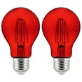 thumbnail image 1 of Diodesy- Pack of 2 A19/LED/FS/4.5W/TR/2PK A19 LED Red Light Bulbs, 4.5W, E26 Medium Base, Transparent Red Colored Light Bulbs for Party Decoration, Porch, Holiday Lighting, Christmas Light, UL Listed, 1 of 4