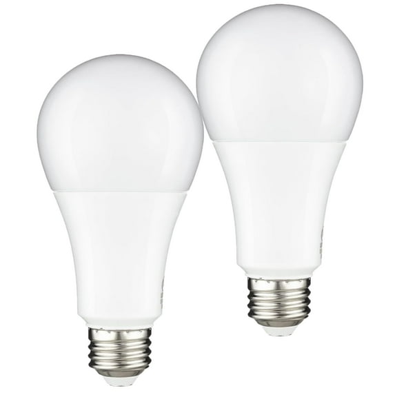 Diodesy- Pack of 2 A21/LED/3WAY/6W-19W/40K 3 Way LED Light Bulbs, 6W 12W 19W (60W 75W 125W Equivalent), 4000K Cool White, E26 Medium Base, A21 Dimmable for Lamp Light, 800-1500-2100 Lumens, UL Listed