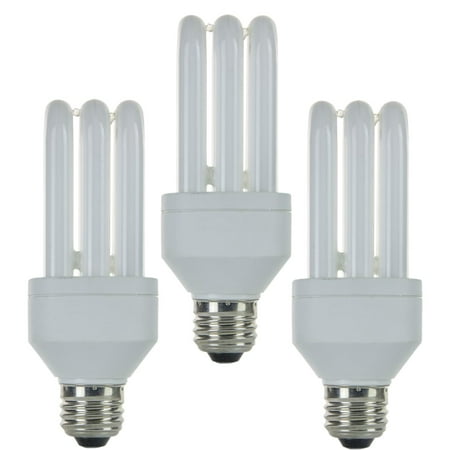 Diodesy- Pack of 3 SLS15/CD1 Triple Fluorescent Light Bulb, Compact Fluorescent Replacement, 6500K Daylight, 15W (60W Equivalent), E26 CFL for Kitchen/Workshop/Office, 825 Lumens, CRI80+, UL Listed