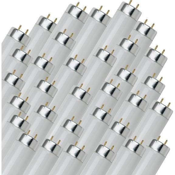 Diodesy- Pack of 30 F15T12/DL Fluorescent Bulbs, 6500K Daylight, Compatible for Sylvania GE Eiko F15/T12/D, 15 Watt, 560 Lumens, Medium Bi-Pin G13 Base, 18 Inch Straight Fluorescent Light Bulb