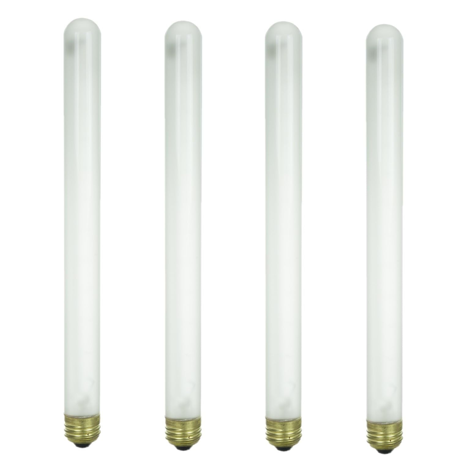Diodesy- Pack of 4 40T8/FR Incandescent Tubular Light Bulbs, Frosted Tube T7 Bulb, 40 Watts, 2600K Warm White, 210 Lumens, E26 Medium Base for Lamps/Office, 120 Volt, 2000Hour, Title 20 Compliant