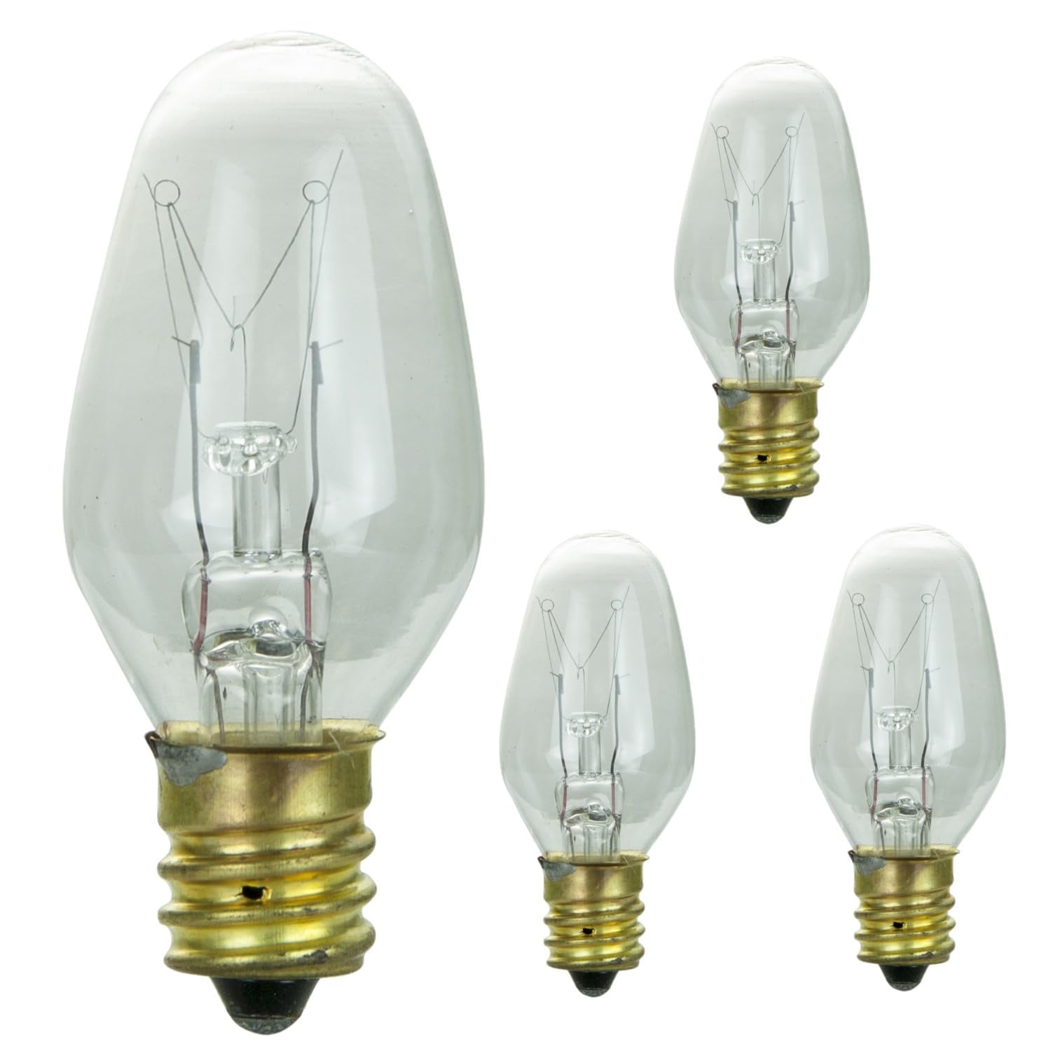 Diodesy- Pack of 4 4C7/CL/CD2 4 Watts C7 Incandescent Light Bulb, Clear ...