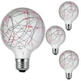 thumbnail image 1 of Diodesy- Pack of 4 G30/LED/DX/1.5W/R G30 LED Red Replacement Light Bulbs, Outdoor Christmas Globe Bulbs, Clear Decorative String Light for Patio with E26 Screw Base, 1.5 Watts, 20000hr, Non-Dimmable, 1 of 2