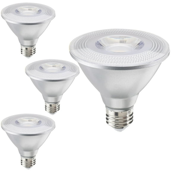 Diodesy- Pack of 4 LED10PAR30S/FL40/830/WD/2 PAR30 LED Short Neck Flood Wet Light Bulb, 10W (75W Incandescent Equiv.), 3000K Soft White, Dimmable, Long Lasting, E26 Security Light for Accent/Tracking
