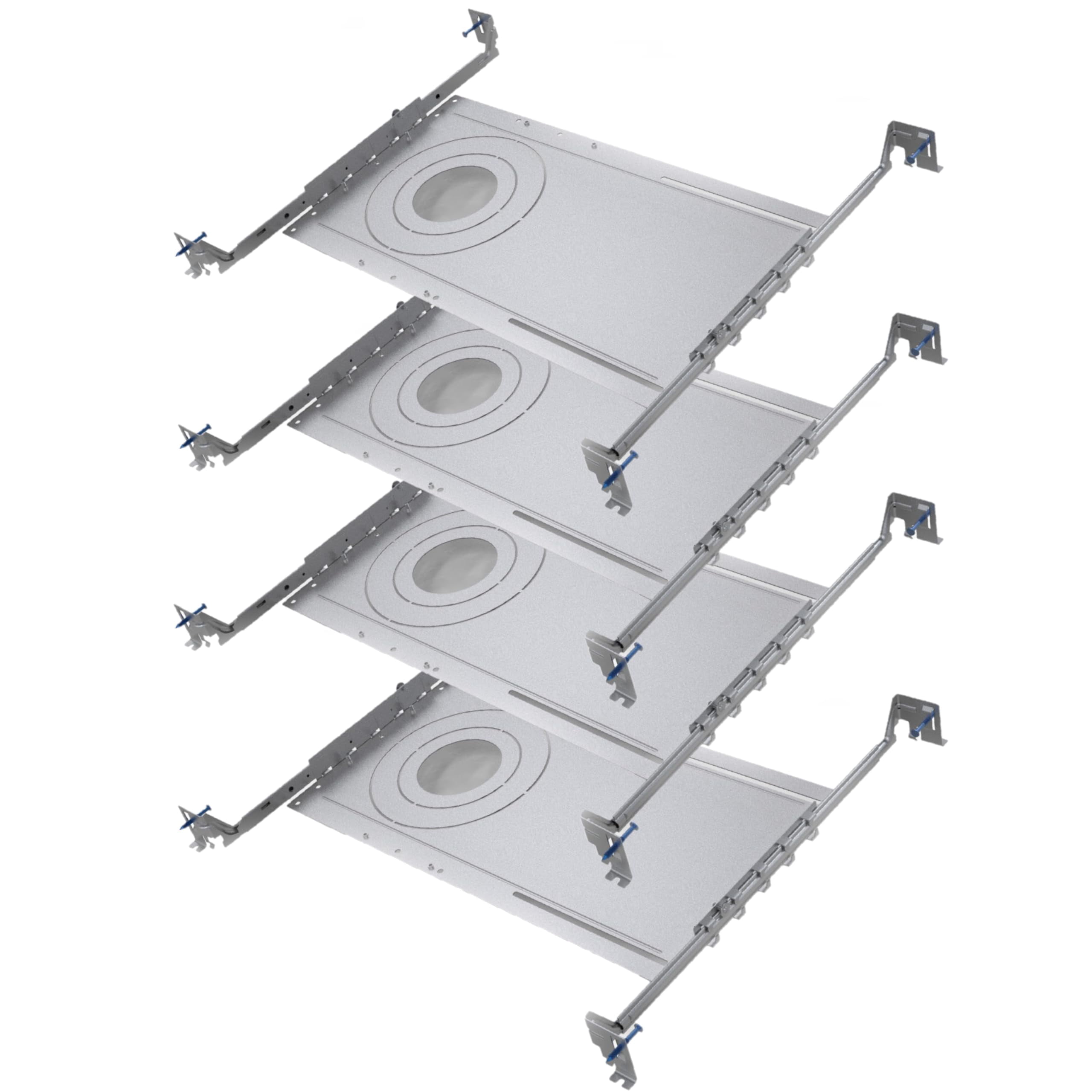 Diodesy- Pack of 4 LED3/4/6-DOWNLIGHT/24BRACKET New Construction Mounting Plate, Bracket with Round Holes, 3/4/6 Inch Adjustable LED Recessed Lighting Kits, Extendable Hanger Bars