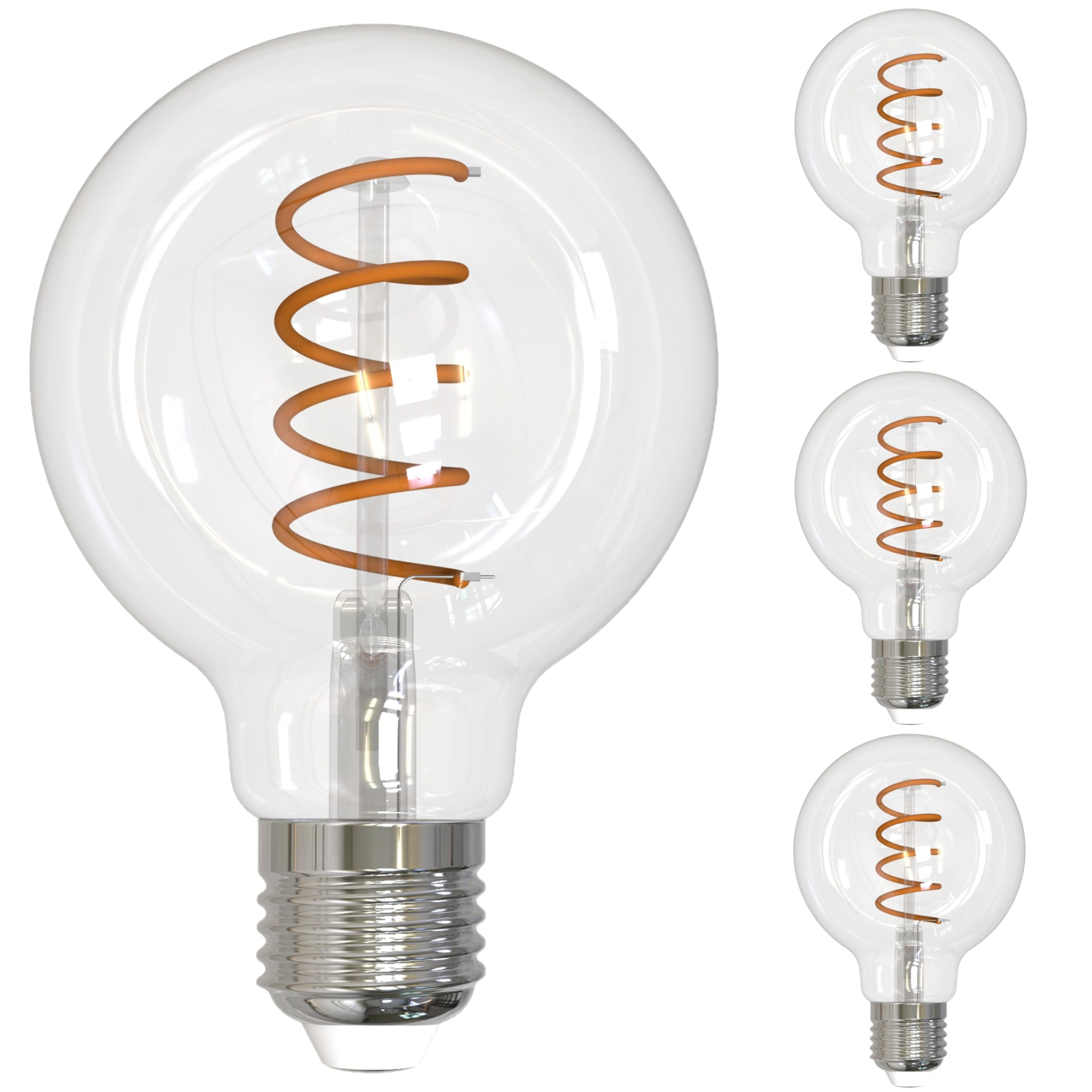 Diodesy- Pack of 4 LED4G25/21K/FIL-NOS/CURV/SPIRAL LED G25 Curved ...